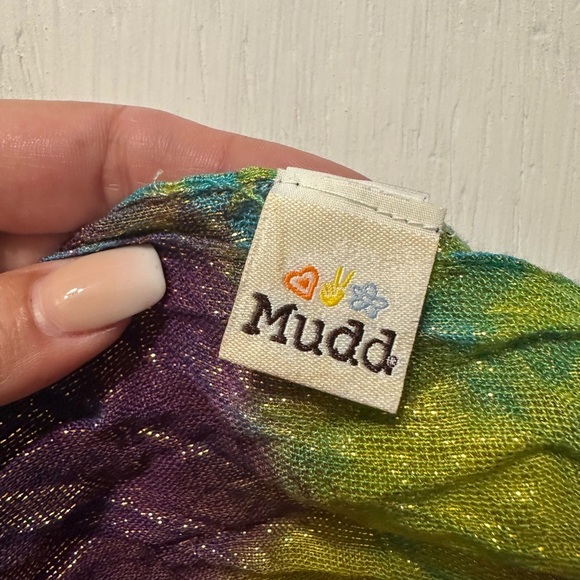 Mudd Tie Dye Metallic Scarf Wrap Shawl Fringe Boho Festival Hippie Viscose - Picture 3 of 7